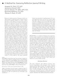 Learn how to write this paper with our straightforward guide with a reflection paper example inside. Pdf A Method For Assessing Reflective Journal Writing
