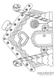 Choose the coloring page of candy you want to color, print and paint for your enjoyment. Gingerbread House With Candy Canes Coloring Page Print Color Fun