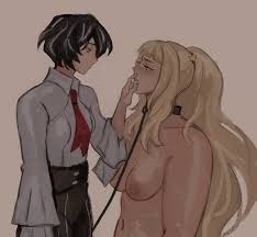 2girls black_hair blonde_hair bra breasts dearpupa distortion_detective  ezra_(distortion_detective) female grabbing_breasts kissing lifted_shirt  long_hair moses_(distortion_detective) project_moon short_hair tagme  yuri|15248902704 - Rule 34 Dev