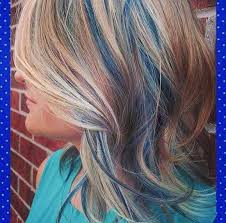 Blue Lowlights Blonde Hair Color Temporary Hair Color Hair Color Blue