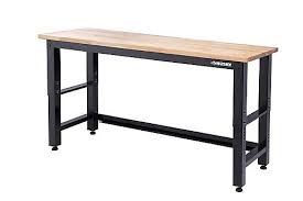 Husky 72 Inch Adjustable Workbench With Solid Wood Top The Home Depot Canada Wood Top Workbench Workbench Steel Workbench