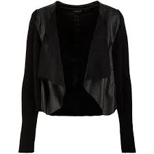 Morgan Leather Look Waterfall Jacket Waterfall Leather Jacket Cropped Faux Leather Jacket Clothes