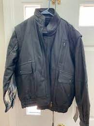Desert Well Black Leather Jacket With Removable Liner Size Large Ebay