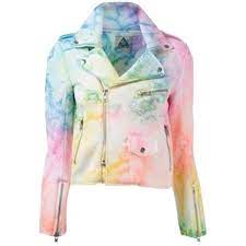 Pre Owned Unif I Dye Moto Motorcycle Jacket Tie Dye Jackets Fitted Biker Jacket Moto Jacket