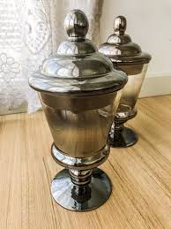 Brown glass/ cork top/ 10 tall x 3 long x 2 wide/ no markings 2. Lorenzo Glass Apothecary Jar X2 Kitchen Appliances On Carousell