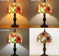 tuomoxte Tiffany Table Lamp,3 Color-Temperature Sunflower ...