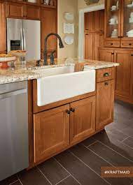 If you're hiring a kitchen contractor for the work, these farmhouse sink installation tips will help you. This Farmhouse Kitchen Sink Base Represents Just One Of The Specialized Kitchen Sink Bases Kr Cherry Cabinets Kitchen Kitchen Sink Decor Farmhouse Sink Kitchen