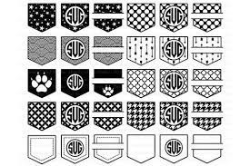Shirt Pocket Monogram Svg Pocket Patterns Svg Files For Etsy Monogram Svg Pocket Pattern Card Pattern