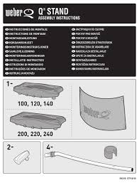 Switch off the middle and right or left hand burners. Weber Q Stand Assembly Instructions Manual Pdf Download Manualslib