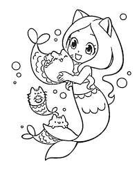 Give your children a whole new experience of coloring without sketch of cartoon printable pages available at educationalcoloringpages for free. Pusheen With Mermaid Coloring Page Free Printable Coloring Pages For Kids