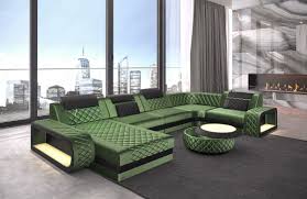 Details About Sofa Wohnlandschaft Couch Samtstoff Ottomane Chesterfield Berlin U In Grün Led