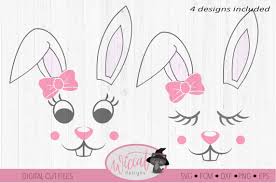 • silhouette studio (any version, including basic free edition) • cricut design space • brother's scanncut canvas • sure cuts a lot (any version) • make the cut! Easter Bunny Face Svg Girl Bunny Face Svg Cut File 50702 Svgs Design Bundles