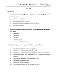 Menerangkan maksud pengurusan bilik darjah 2. Contoh2 Soalan Edu 3104 2012