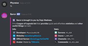 Check spelling or type a new query. Baron A Lol Discord Bot