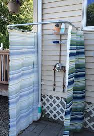 Removable Indoor Outdoor Curtain And Shower Rod Perfect For Outdoor Showers On Campers Cabins Bar Outdoor Shower Enclosure Outdoor Bathrooms Outdoor Shower