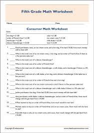 Basic Printable Consumer Math Worksheet Consumer Math Math Worksheet Math Worksheets