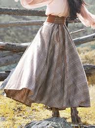 Long Vintage Plaid Skirt Dress Casual Dress Casual Dress Long Plaid Skirt Vintage In 2020 Vintage Skirt Casual Dresses Casual Dress
