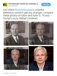 Julian assange, the founder of wikileaks, last year. Yig On Twitter I Wasnt Expecting This Today Ja Twit Account Just Posted This Just When Julianassange S Unlawful Detention Couldn T Get Any Stranger Compare These Photos Of Julian And John G Trump