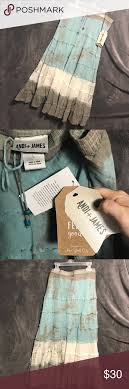 Flowy Boho Skirt Andi James New With Tags Never Worn Hand Dyed Maxi Skirt Turquoise Cream And Grey Light And Flowy Boho Skirt S Boho Skirts Boho Skirts