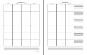 Household Planner Full Size 2 Page Block Calendar Block Calendar Household Planner Planner