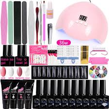 A5 Acrylic Nail Kit With Uv Lamp Led Dryer Polygel Nail Kit Soak Off Quick Building Gel Gel Varnish Set Manicure Set Nail Sets Kits Aliexpress