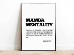  Kobe Bryant Mamba Mentality Printable Minimal Typography Poster Basketball Nba Prints Motivational Poster Inspirational Art Download In 2021 Mamba Mentality Typography Poster Motivational Posters