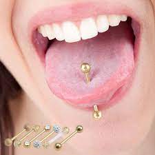Amazon Com Crazypiercing 12pcs Stainless Steel Tongue Ring Barbell Retainer Body Piercing Jewelry 14g Gold Pack Clothing Shoes Jewelry