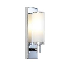 Ip44 rated and double ins. Chrome Bathroom Wall Light Opal Glass Shade Lighting And Lights