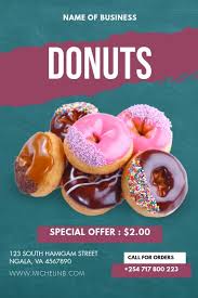 Donuts Flyer In 2020 Food Poster Presidents Day Donuts