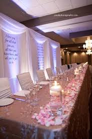 Affordable Backdrop Behind Head Table Options What Did You Use Weddingbee Head Table Wedding Wedding Decorations Bridal Party Tables