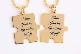 This necklace is one of my best sellers. Mini Gold Puzzle Piece Necklace Set Engraved Necklaces