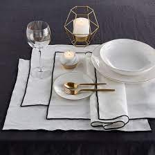 lot de 4 sets de table lin lave taraka set de table nappe lin nappe de table