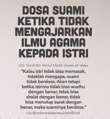 Selain dari suami, isteri juga mempunyai tanggungjawabnya dalam sesebuah keluarga. Besar Tanggungjawab Seorang Suami Ustaz Azhar Idrus Kata Facebook