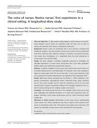 Pdf The Voice Of Nurses Novice Nurses First Experiences In A Clinical Setting A Longitudinal Diary Study