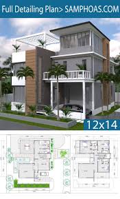 House plans 6.8×15 with 3 bedrooms. Sketchup Home Plan 12x14m 3 Story House With 4 Bedrooms Unique House Plans 2bhk House Plan Beach House Plans