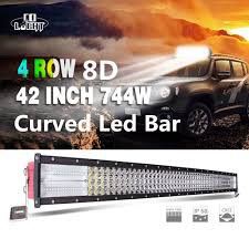 Co Light 8d 42 Inch 744w Combo Beam Curved Led Light Bar Auto Work Light 12v 24v For Off Road Lada Uaz 4wd 4x4 Boat Atv Led Bar Light For Lights Barlight Bar 12v