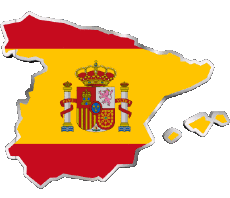 Auf der karte sind vorgeführt eisenbahnen in spanien. Fahnen Europa Spanien Karte Gif Service