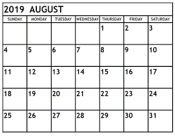 August 2019 Printable Calendar Pdf And Word Printable Calendar Holidays Monthly Calendar Printable Calendar 2019 Printable Free Printable Calendar Monthly