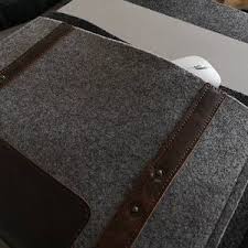 Gris En Feutre Razer Pro Porte Lame Avec Poignee En Cuir Et Etsy Etui En Cuir Ordinateur Portable Pochette Cuir