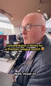Jon Champion's detailed notes for match day commentating