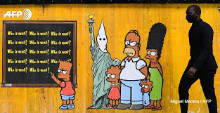 A woman walks by the george floyd artwork on a street in barcelona, spain. Afp News Agency On Twitter The Simpsons Will No Longer Use White Actors To Dub Ethnic Minority Characters The Producers Announce Https T Co Nsfcwzkahl Who Is Next Artwork By Italian Pop Artist And Activist