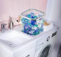 Amazon.com: Famaster Contenedor de cápsulas de lavandería con tapa  desplegable, soporte para cápsulas de lavandería con capacidad para más de  120 ...