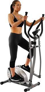Amazoncom Magnetic Elliptical Machine Trainer By Sunny Health Fitness With Lcd Monitor 220 Lb Max Health Fitness Fitness Progress Planet Fitness Workout