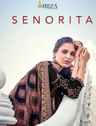 Krishna Creation Brands Ibiza Senorita 479 484 Series Pure Maslin Embroidered Suits Latest Collection 2020 Boo In 2020 Dress Materials Fancy Dress Material Fashion