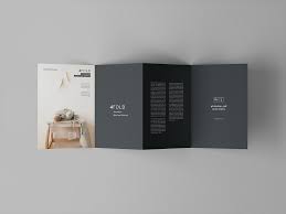 Photorealistic magazine mockup from graphicburger. 4 Fold Accordion Brochure Mockup Free Mockup