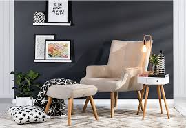 Traby Accent Chair With Foot Stool Fabric Accent Chair Furniture Accent Chairs