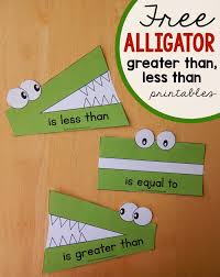 Practice vocabulary while playing esl, efl, vocabulary crocodile board game for students from preschool to 3rd grade. Alligator Greater Than Less Than Printables The Measured Mom
