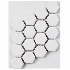 Black And White Porcelain Mosaic Tile Merola Tile Metro Hex Matte White Porcelain Mosaic Tile 6 In X 6 In Tile Sample S1fdxmhmw Porcelain Mosaic Mosaic Tiles Tile Samples