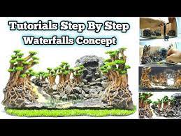 Step By Step Cara Membuat Air Terjun Aquascape Hardscape Waterfall Code 77 Youtube Aquascape Hardscape Waterfall