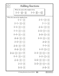 adding fractions common denominators 4th grade math worksheet greatschools